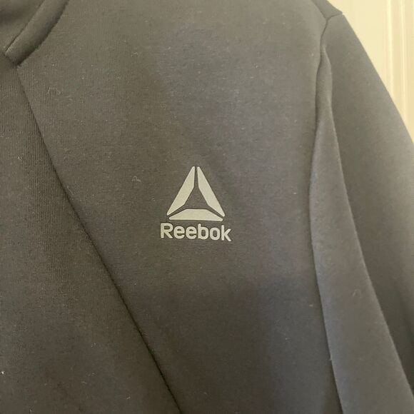 Reebok Men's Softshell Black Coat Athletic Full Zip Hoodie Jacket Size L - Picture 9 of 10